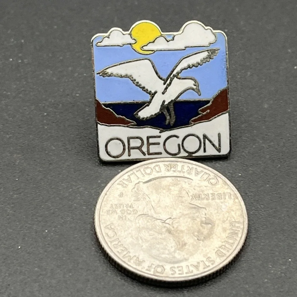 Oregon Bird Ocean Sun Clouds United States Of America‎ Lapel Hat Pin